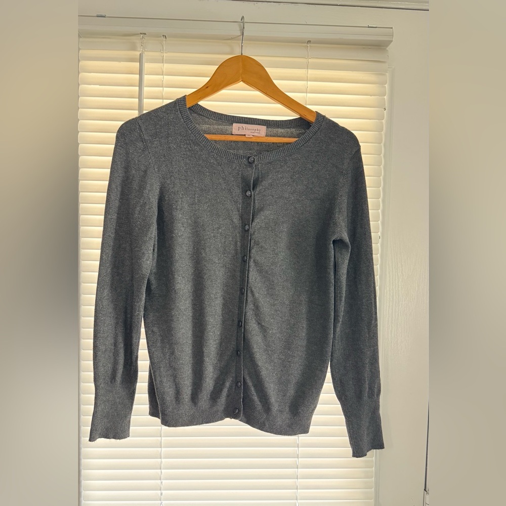 Philosophy Republic Clothing Charcoal Gray Cardigan Sweater – Size M